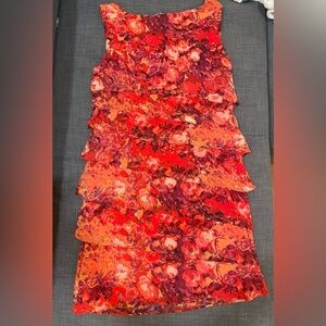 Connected Apparel Womenβs Tiered Floral Dress - Size 10